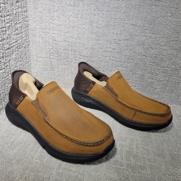 Skechers Parson Oswin Men's Size US 12 Brown Leather Slip On Shoes 204866WW - Picture 6 of 11